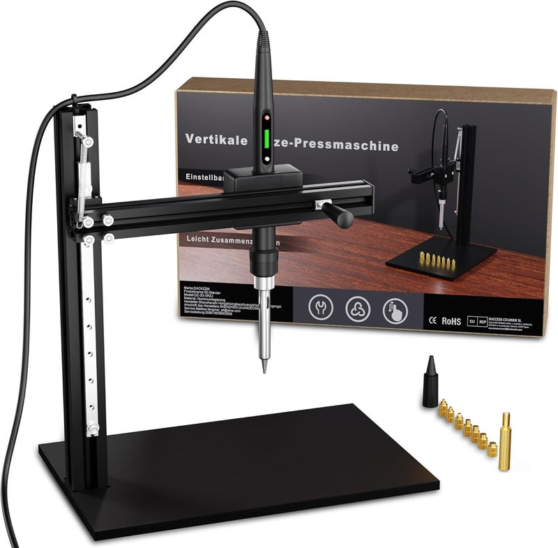 DACKZZM Heat Set Insert Tool with Soldering Iron Heat Insert Press Slide Rail Auto-Return Vertical Heat Pressing Machine for M2/M2.5/M3/M4/M5/M6(1/4)/M8 Threaded Inserts, 3D Printing Components - Image 1